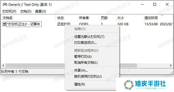 检查打印队列